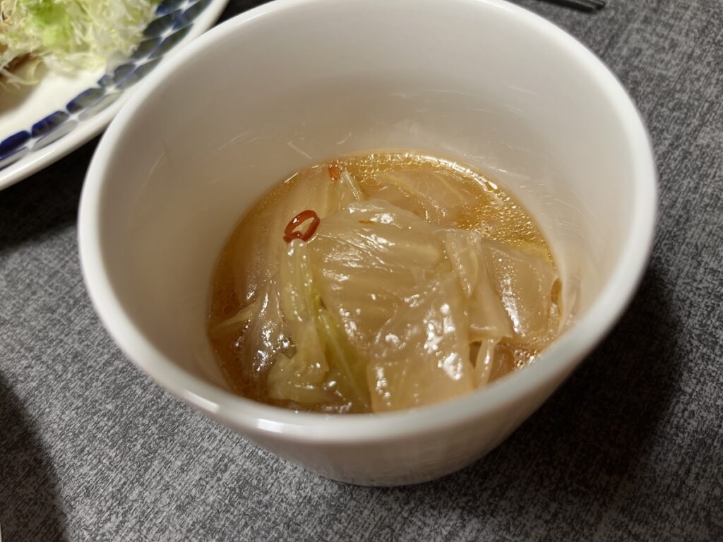 FitDishのお惣菜「白菜の甘酢和え」盛り付け例