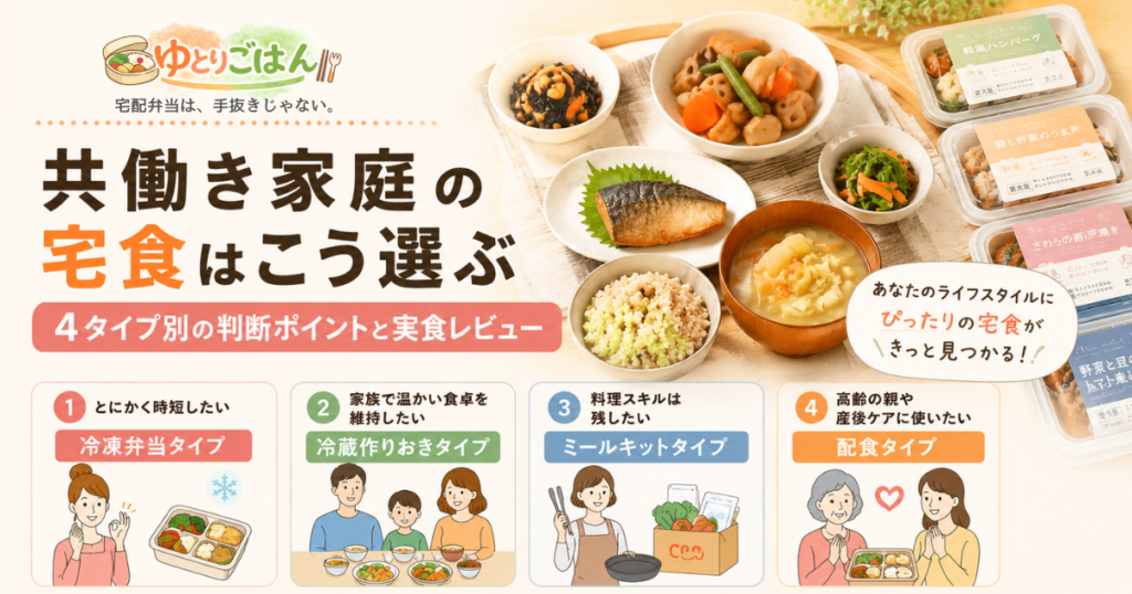 共働き家庭の宅食はこう選ぶ｜4タイプ別の判断ポイントを解説！実食レビューも