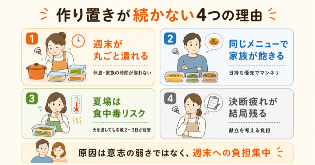 作り置きが続かない4つの理由