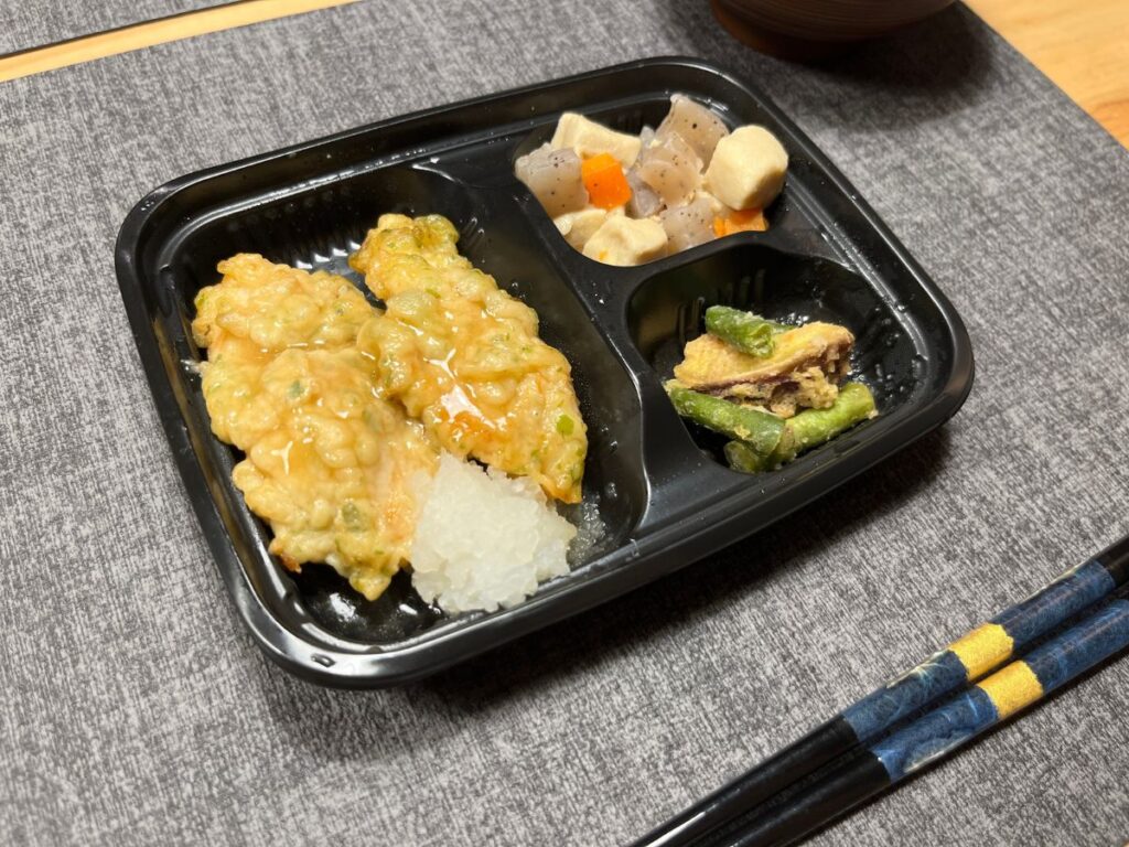 ワタミの宅食ダイレクト【とり天大根おろし添え】盛り付け例